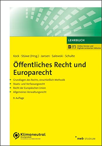 Kai-Uwe Kock - Öffentliches Recht und Europarecht: Grundlagen des Rechts, einschließlich Methodik. Staats- und Verfassungsrecht. Recht der Europäischen Union. ... (NWB Studium Betriebswirtschaft) - Preis vom 15.10.2026 23:06:25 h