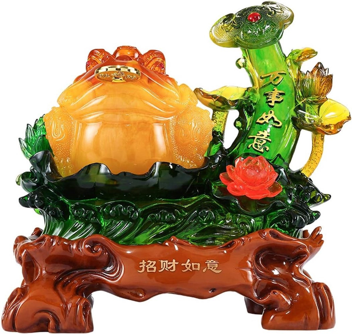 Boeddha Statuut Gouden Pad Woning Decoratie Goud B: 30,48 cm, D: 17,78 cm, H: 30,48 cm