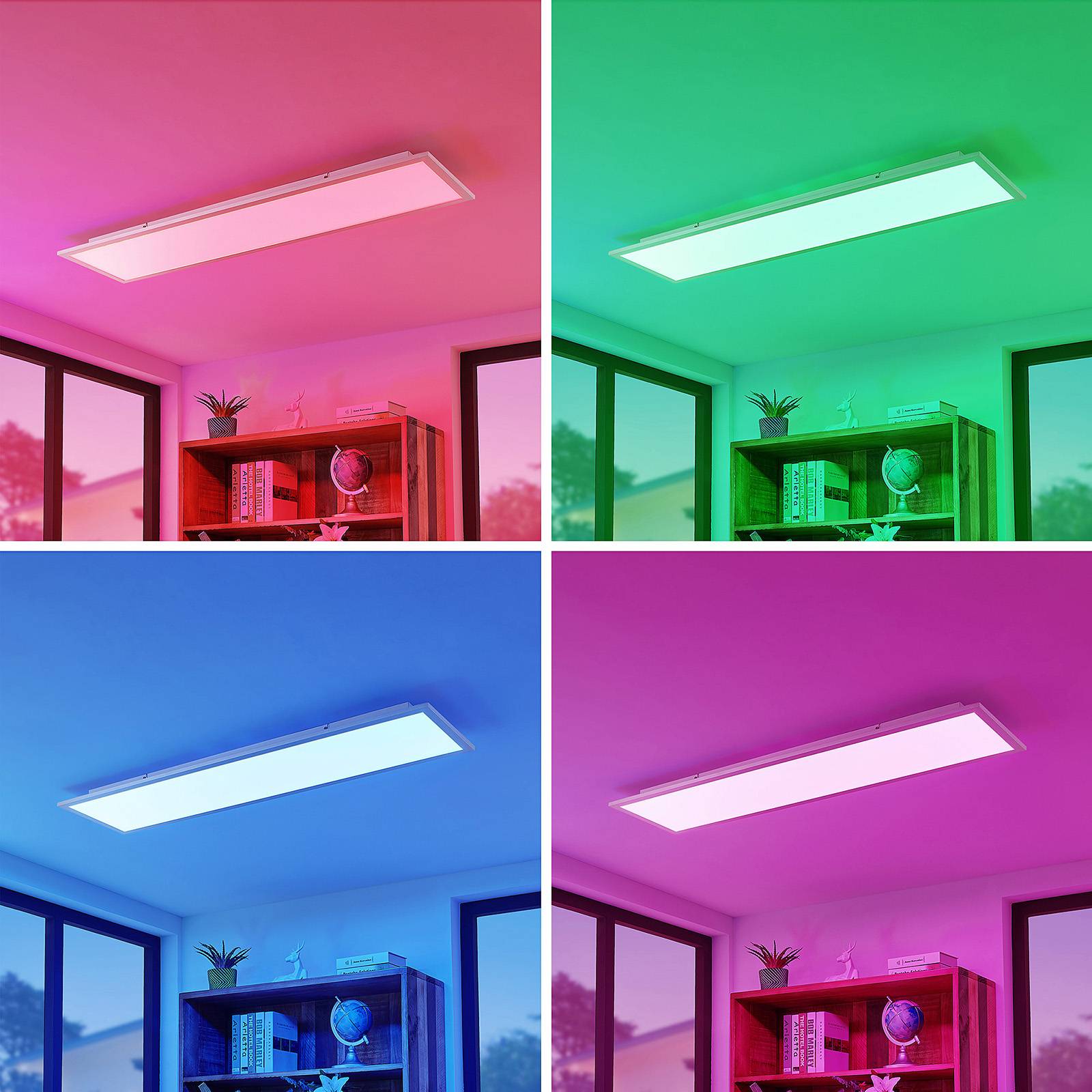 Smart Home Deckenlampe Kjetil Lindby, dimmbar, alu / grau / zink, für Arbeitszimmer / Büro, Aluminium, Modern, Smart Home Deckenlampe