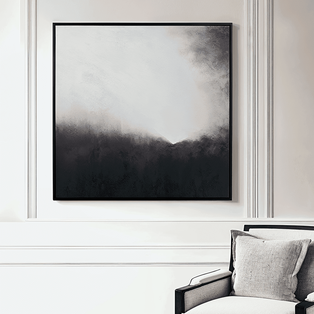 Bethany Monochrome Framed Square Canvas Wall Art
