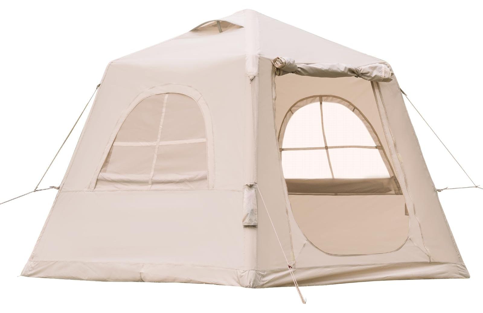 Campingzelt, aufblasbares Zelt für 3 Personen - 3000 mm Wasserdichtigkeit - 240x240x190 cm - Oxford-Polyester