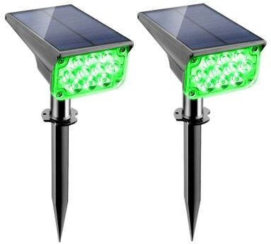 Uplifted Finds 20 LED Solar Landscape Spotlight   IP65 Waterproof Adjustable Outdoor Green Security Light For Yards & Patios 2 Pcs