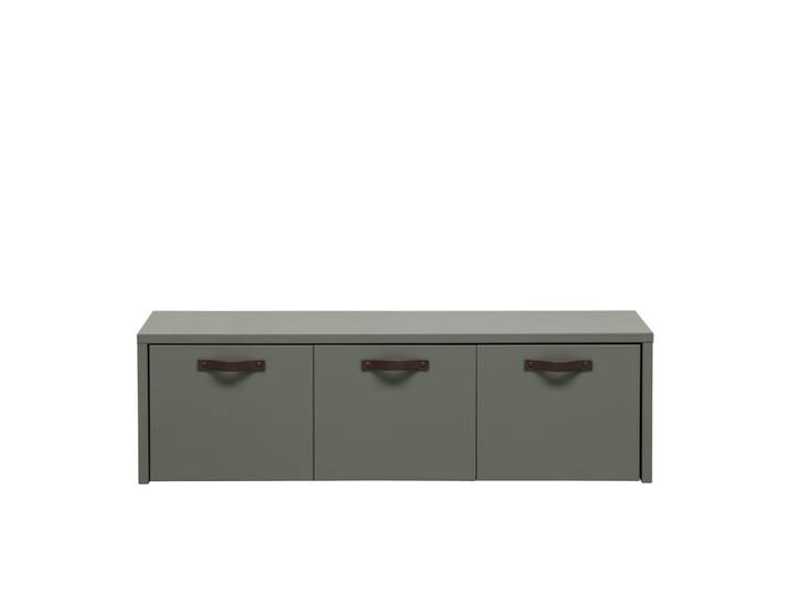 Banc en bois avec 3 casier gis