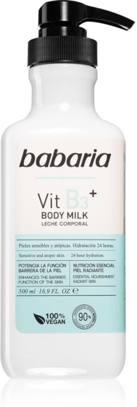 Babaria Vitamin B3 lait corporel hydratant et adoucissant pour tous types de peau 500 ml