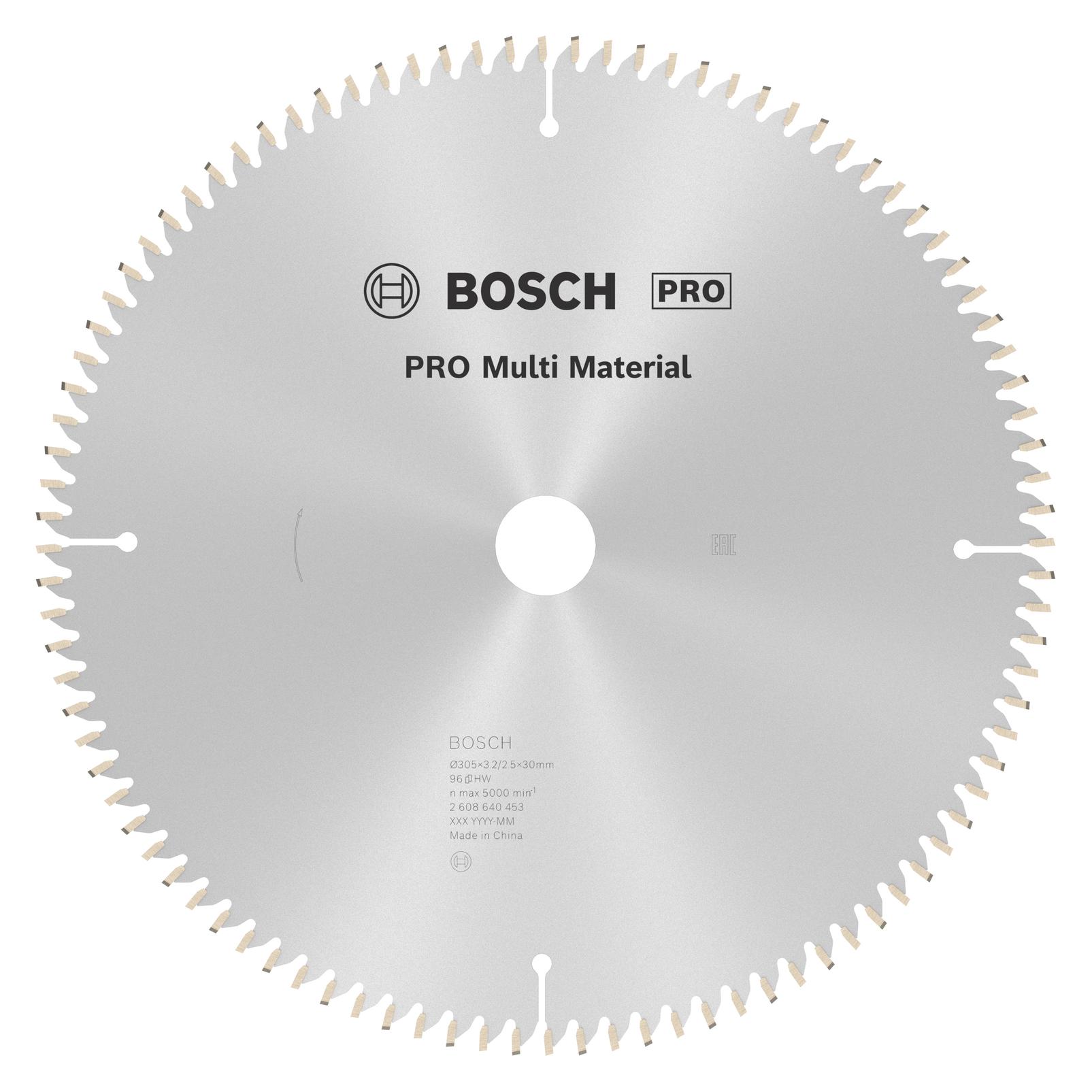 Bosch Professional Zubehör PRO Multi Material Kreissägeblatt, 305 x 3,2 x 30 mm (2608640453)