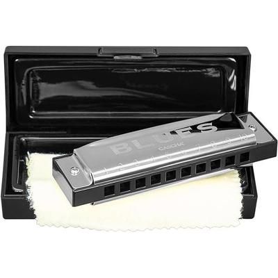 Blues Harmonica in C (incl. case and cleaning cloth) -