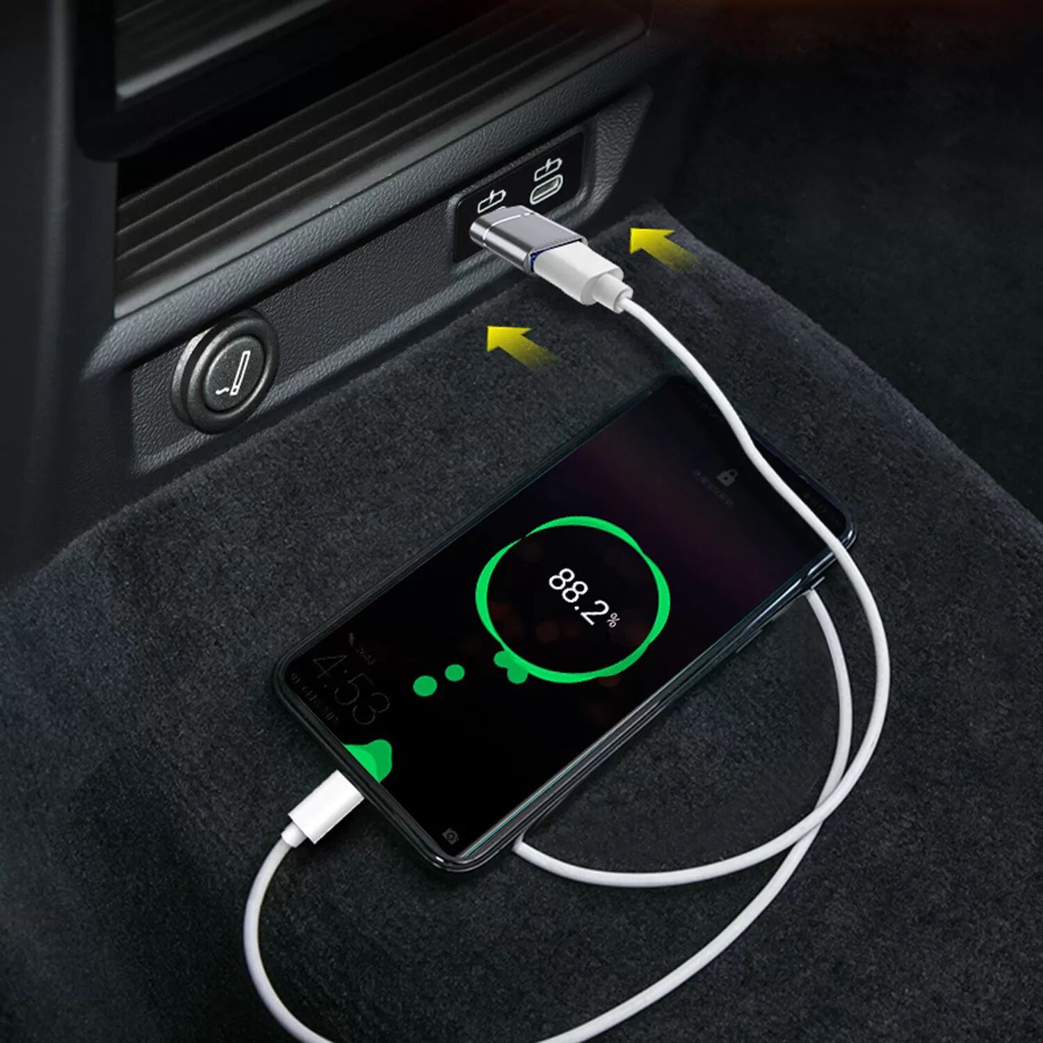 INF 2er-Pack USB 3.0 auf Typ-C Adapter mit elegantem Silber-Finish