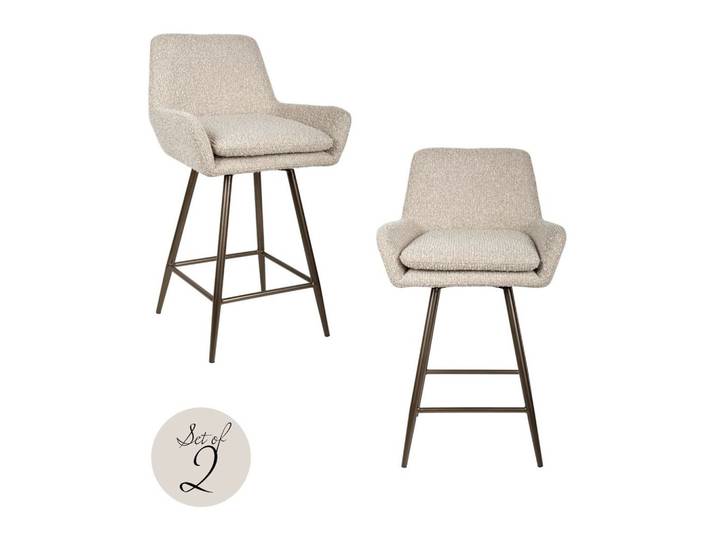 Barhocker Linsey natural chunky, drehbar, Richmond 2er-Set