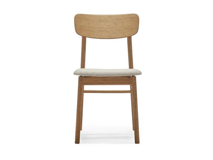 Stolab Chaise Prima Vista en chêne huilé Tissu Atto Driftwood V3576/01 gris