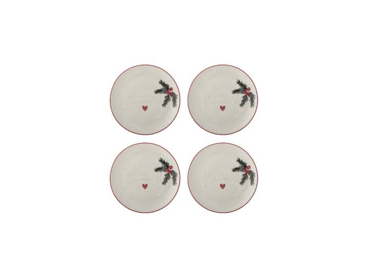 Assiettes (lot de 4) en grès naturel Jovida
