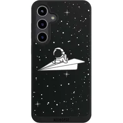 Nivocase Handyhülle für Samsung Galaxy S24+ Hülle NIVOpure Case Schwarz Astronaut Comic Papier (Samsung Galaxy S24+), Smartphone Hülle, Schwarz