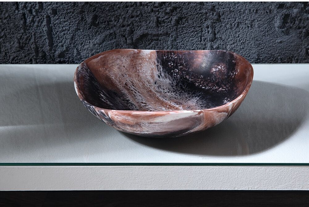 Schale FINK "ESPRESSO", braun (braun, weiß), H:8cm Ø:27cm, Schüsseln, Schale braun, weiß Ø 27cm