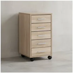 KADIMA DESIGN Schubladenschrank ITTER Holz: 5 Schubladen, Rollen, melaminharzbeschichtet