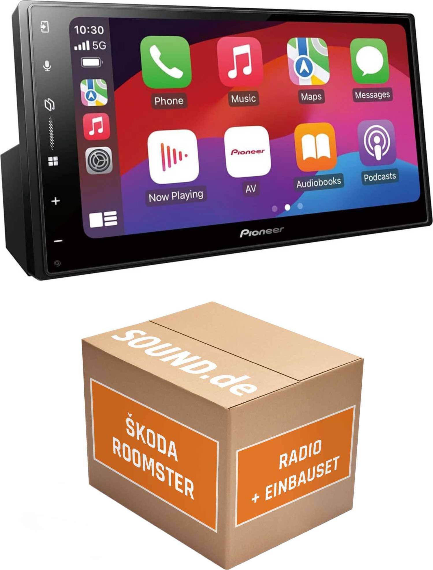 Autoradio Einbaupaket Pioneer SPH-DA77DAB passend für Skoda Roomster 5J + Audience/Stream Radio | Apple CarPlay Android Auto