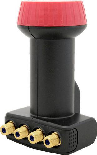 MegaSat Diavolo Quad-LNB Teilnehmer-Anzahl: 4 Feedaufnahme: 40mm vergoldete Anschlüsse, Wetterschutz Schwarz, Rot