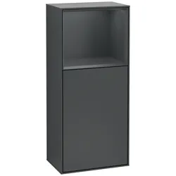 Villeroy und Boch Finion Seitenschrank F500HGHG 41,8x93,6x27cm, links, Regal oben Midnight Blue Matt, Midnight Blue Matt Lacquer