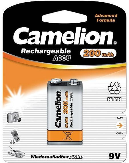 Camelion NH-9V200BP1 9V NiMH batterij 200mAh 8.4 volt Zilver