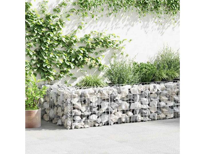 vidaXL Gabionenwand Verzinkter Stahl 450×30×50 cm