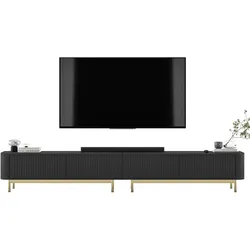 TV-LOWBOARD 2er-Set Aurora Schwarz matt 280 cm mit Metallrahmen