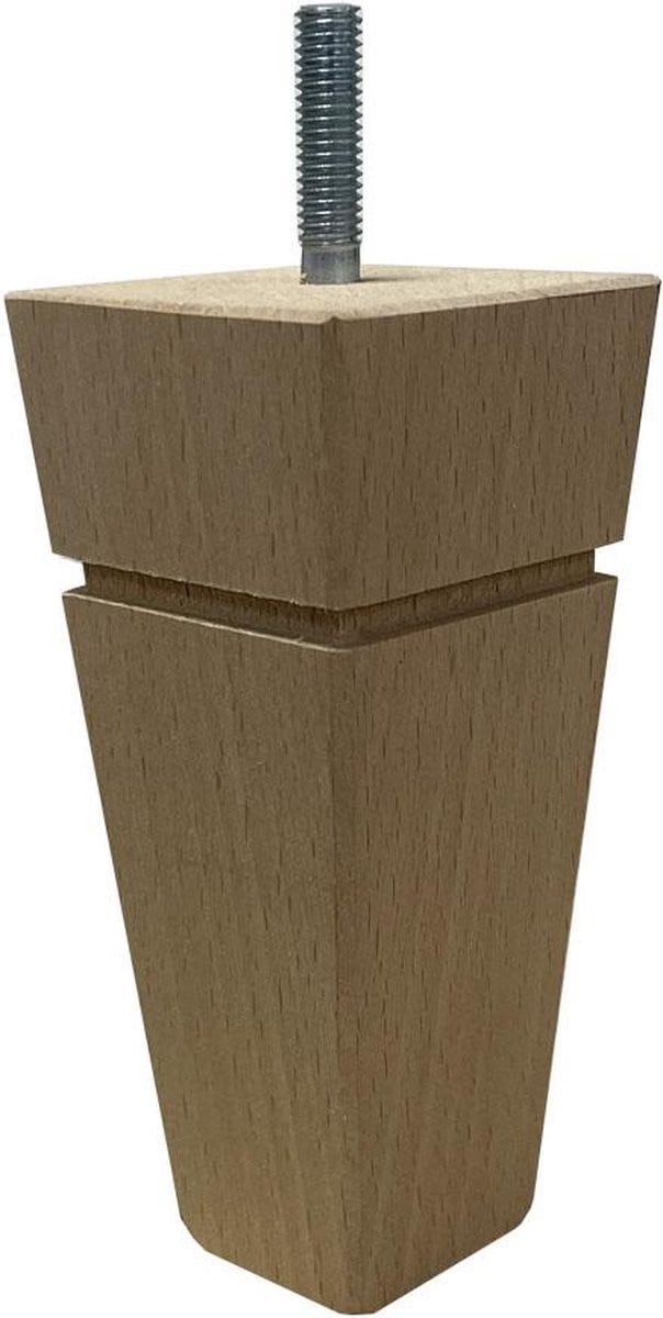 FLE Meubelpoot van massief hout, 5,5 x 5,5 cm, Hoogte: 12 cm, M8