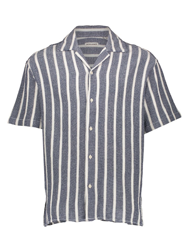 Jack & Jones Hemd "Coba" in Dunkelblau/ Weiß - S