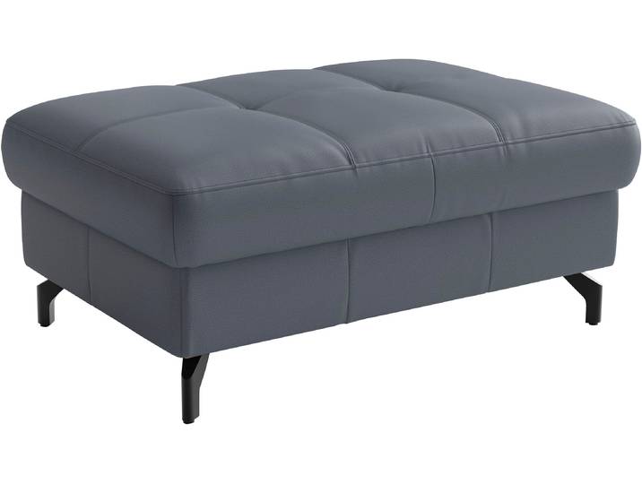 Polsterhocker SIT & MORE Vanity Leder, B: 103 cm , grau (graublau), B:103cm H:45cm T:69cm, Hocker, Polsterhocker