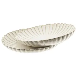 Almina Bloomy Servierplatten Set 2-teilig aus Porzellan 23 x 16 cm