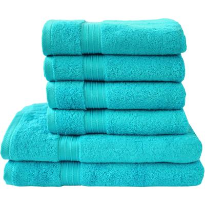 Handtuch Set DYCKHOFF "Siena", blau (aqua), Obermaterial: 100% Baumwolle, Handtuch-Sets, in tollen Unifarben