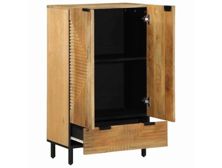 HKQWPBF Highboard Braun 60x33x100 cm Massivholz Mango Akazienholz,stabile Oberplatte,vielseitige Nutzung,Badschrank,Küchenschrank,Unikat