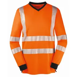 Warnschutz Langarmshirt "JACKSONVILLE" UV-Schutz - M - orange/grau