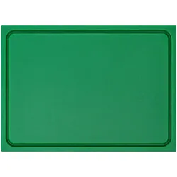 Muvell Schneidebrett Kunststoff HDPE500 | Grün 60x40x2 cm | Schneidbrett | Gastro Profi HACCP Obst & Gemüse Küchenbrett | 1 Seite mit Saftrinne |