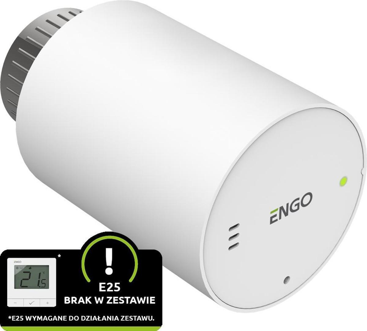ENGO Controls ETRV-M30 Thermostatische kop, wit, draadloos, elektronisch, aansluiting M30x1,5, batterijgevoed