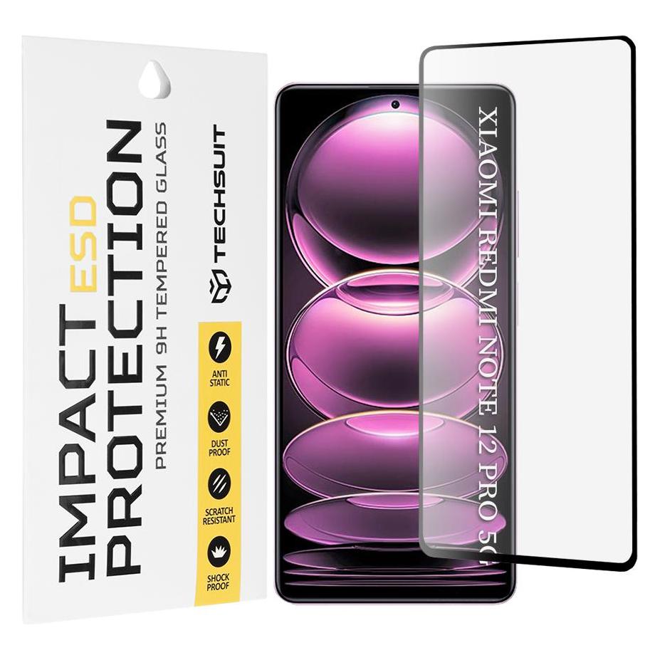 Techsuit - ESD Glass - Xiaomi Redmi Note 12 Pro 5G / 12 Pro+ / Poco X5 Pro - Black (Xiaomi Poco X5 Pro, Xiaomi Redmi Note 12 Pro 5G, Xiaomi Redmi Note 12 Pro+) (60230414)