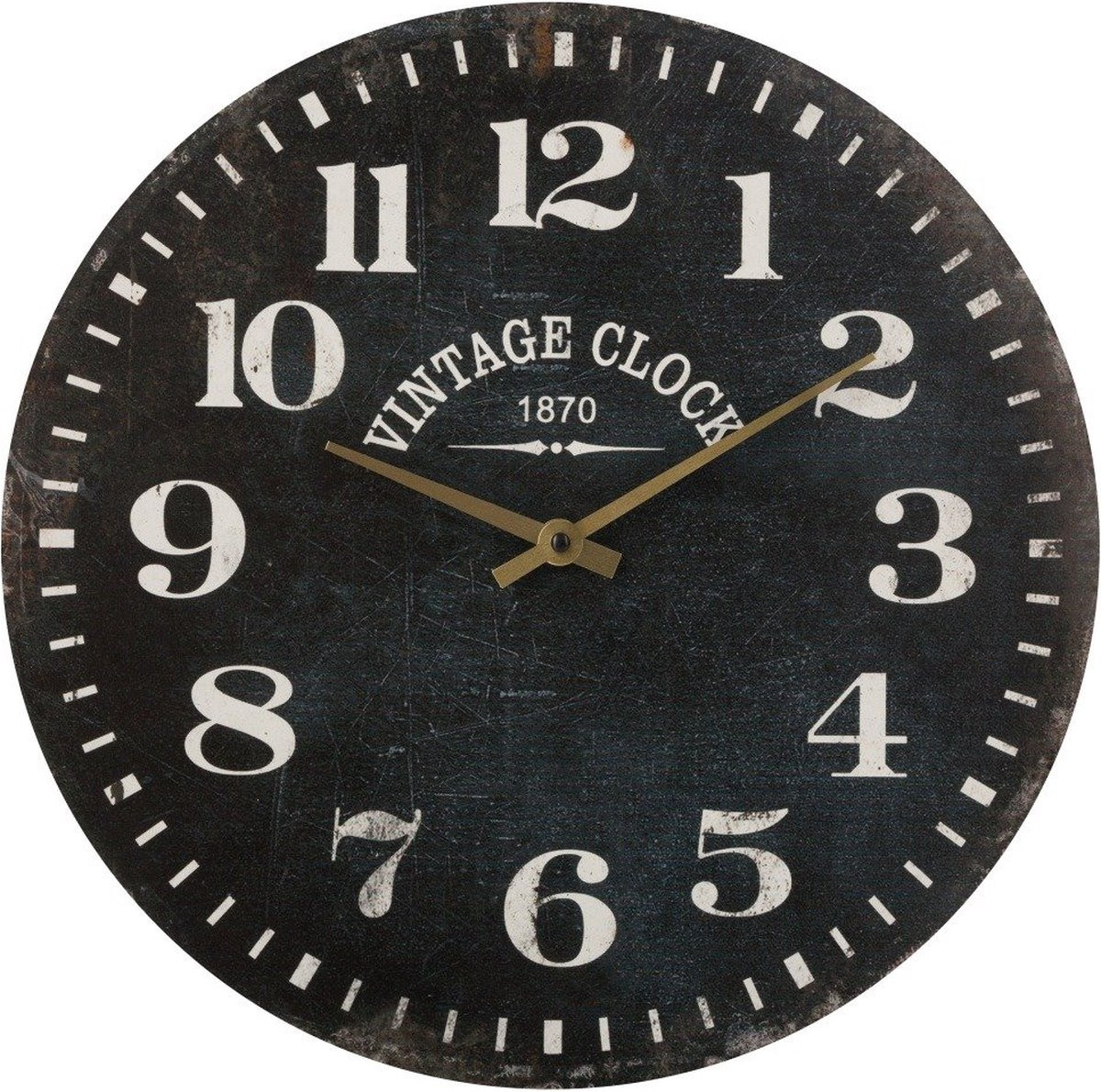 Atmosphera Houten wandklok met leesbare cijfers, Analoog, Diameter: 38 cm