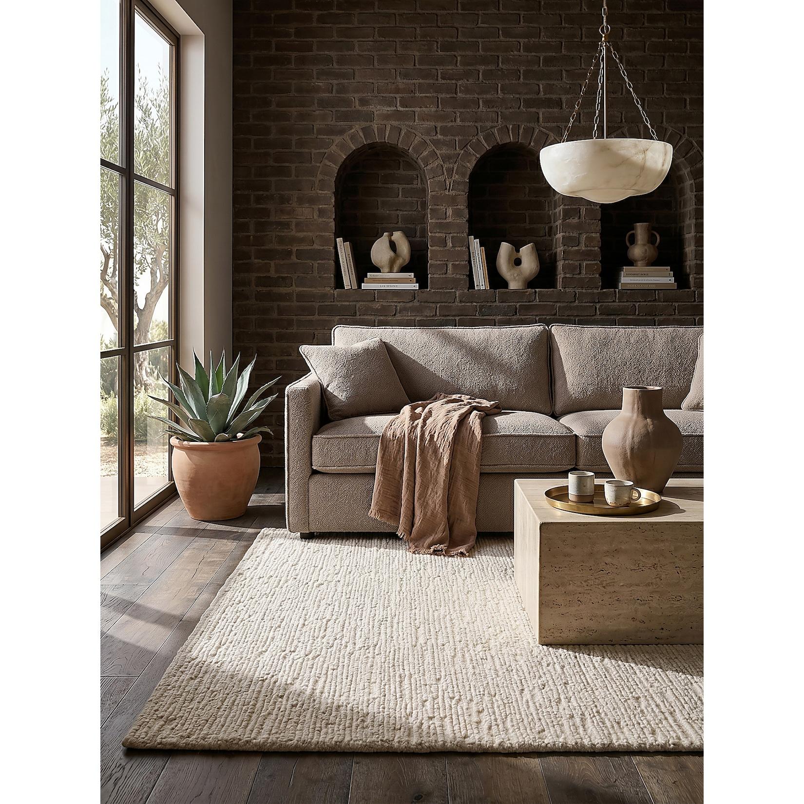 Wollteppich uni Creme 120 x 170 cm - ALNE Kadima Design