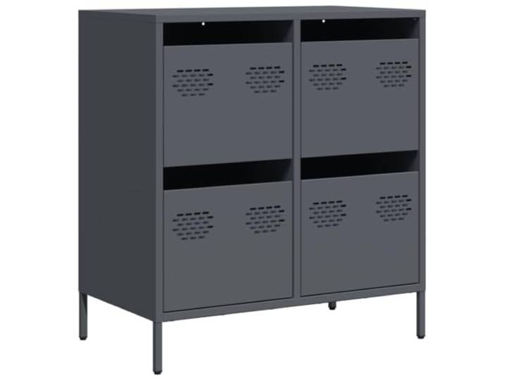 GFMGUEMV Sideboard Anthrazit 68x39x73,5 cm Kaltgewalzter Stahl Kaltgewalzter Stahl, Metallfüße, Schubladen, viel Stauraum, pflegeleicht, Schlafzimmer, Wohnzimmer, Flur