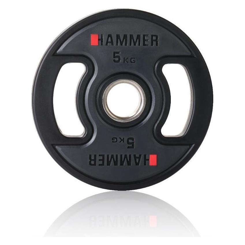 Hammer Fitness Hantelscheibe 50 mm 5 kg, PU (1 x 5 kg) (17042)