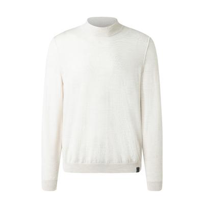 Strickpullover MAERZ MUENCHEN "Maerz Muenchen 420300 Strickpullover Herren Bekleidung", Herren, Gr. 50, weiß, 100% Wolle, Pullover Strickpullover