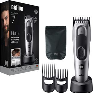 Braun Haarschneidemaschine Series 7, HC 7590, 17 Schnittstufen, 2 Aufsätze + Ladestation, Akkubetrieb