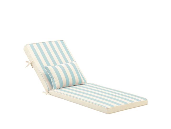 Coussin à rayures avec petit coussin pour chaise longue turquoise