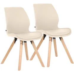 CLP 2er Set Stuhl Luna Kunstleder   Farbe: creme, Material: Kunstleder