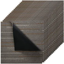 VEVOR Teppichfliesen 609,6 x 609,6 x 6 mm, 24er-Pack, modularer Teppichboden mit Fläche von 9 m2, Teppich Bodenbelag, einfacher DIY-Austausch für Wohnzimmer und Büro, Dunkelbraun