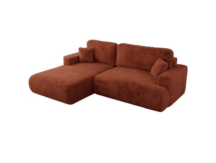 ECKSOFA OVO L Orange Plüsch - Links Seite