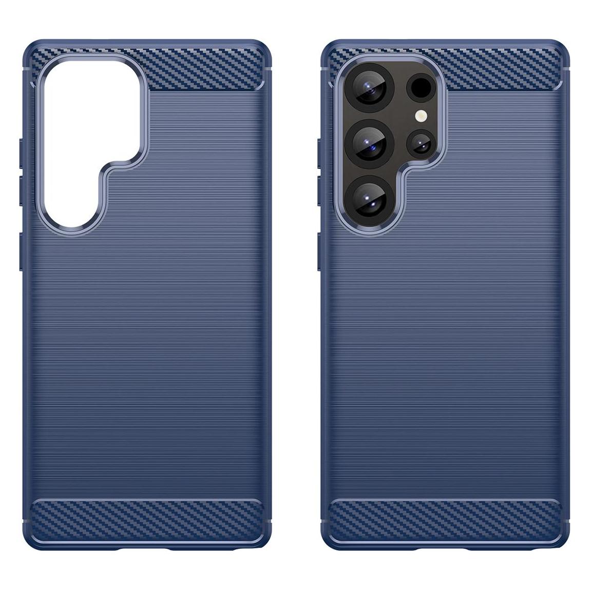 Hurtel Carbon Case Silikonhülle für Samsung Galaxy S25 Ultra - blau (Samsung Galaxy S25 Ultra) (54011100)