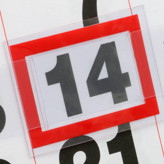SPRINTIS 1 Segnagiorni per calendario, rosso finestrella con fessura stampata SP3, 27 x 42 mm dimensione interna, 35 x 50 mm dimensione esterna   null