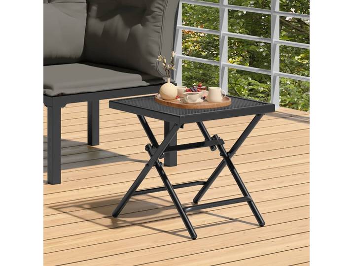 Table de jardin pliante Anthracite 38x38x38cm, maille en acier, Table de Patio de jardin extérieur, Table de pique-nique, décoration de mobilier d'extérieur