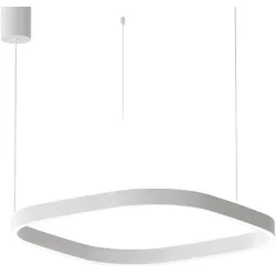 Gea Luce CRISEIDE S/1P Q Pendelleuchte – 60 W LED, 3000 K, dimmbar, in Satinweiß, Aluminiumrahmen, Silikondiffusor – Gealuce