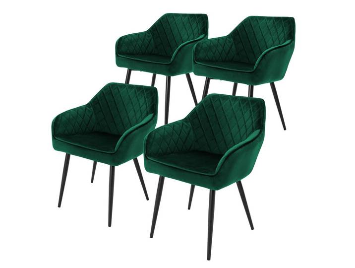 ESSZIMMERSTUHL Samt Grün 4er Set