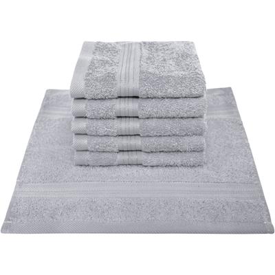 Seiftuch DYCKHOFF "Siena", silber, B:30cm L:30cm, Frottier, Waschlappen, mit Bordüre