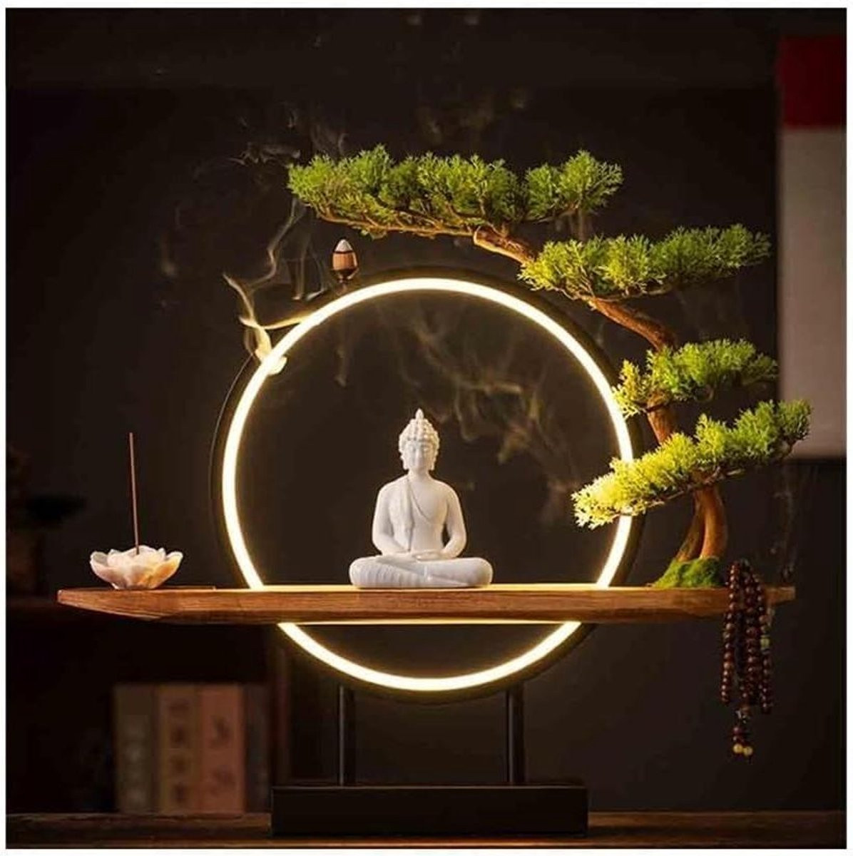 Wit Boeddhabeeld Feng Shui sculptuur voor interieurdecoratie